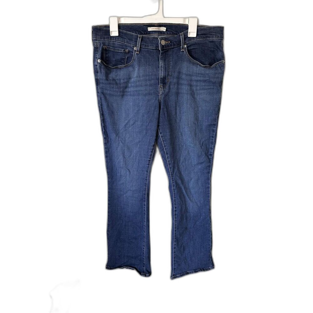 Levi's Classic Bootcut Jeans Womens 16 Medium Wash Blue Denim Stretch Flared Leg